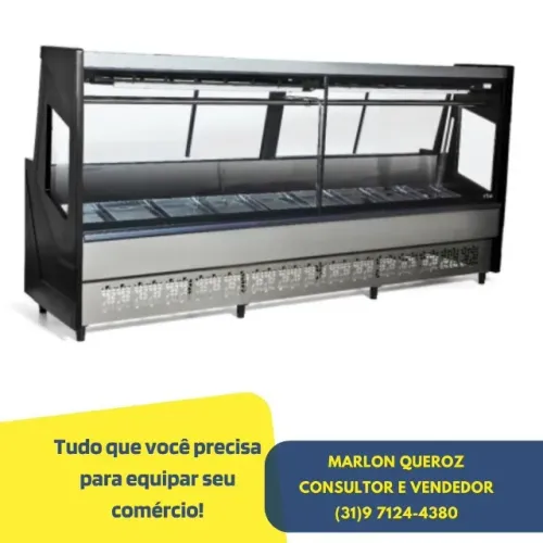 Balcão de Açougue 3 Metros Preto Polar Novo