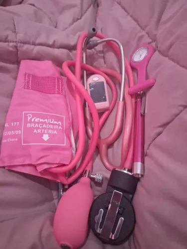 Kit Medicina Estetoscópio Littman Rosa