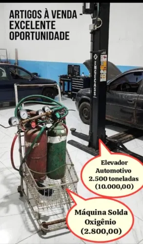 ELEVACAR E MÁQUINA DE SOLDA OXIGÊNIO 