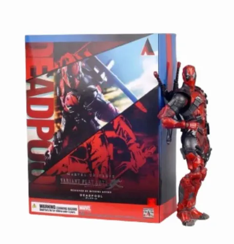 ACTION FIGURE DEADPOOL ARTICULADO PLAY ARTS KAI VARIANT CAIXA ORIGINAL MARVEL