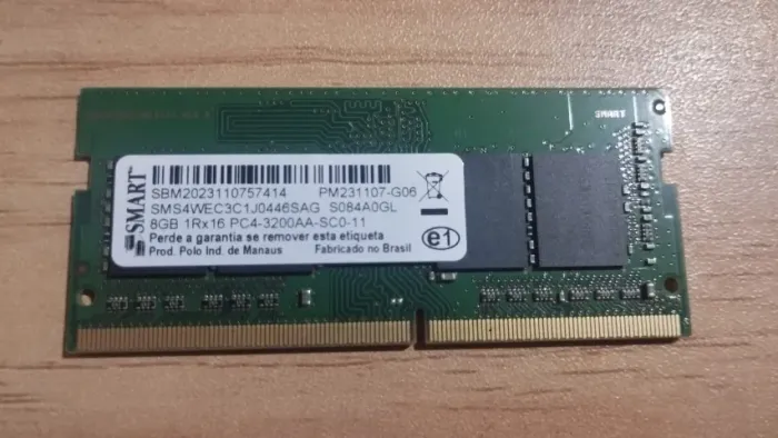Vendo Memória RAM 8GB DDR4 3200MHz SODIMM SMART