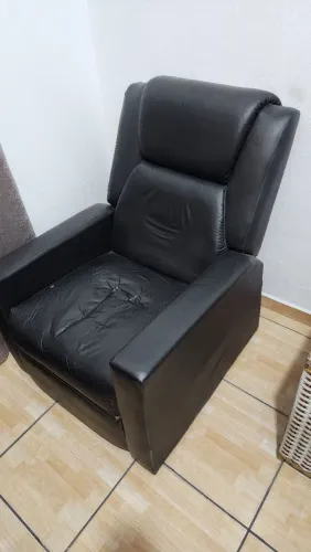 Poltrona couro reclinável