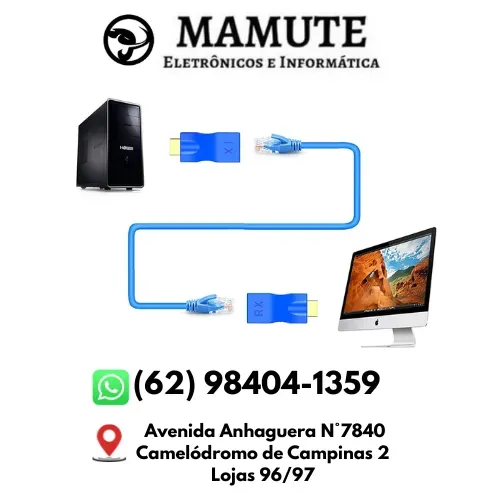 Extensor Conversor Hdmi 4k Rede Rj45 Monitor Tv Notebook Dvd