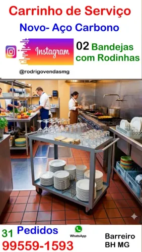 Carrinho de serviço de Aço casa loja auto mecânica restaurante escola cozinha moveis