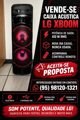 Caixa de som acústica LG XBOOM
