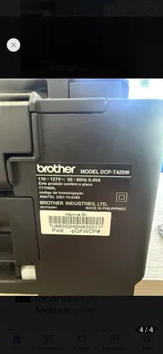 Vendo Impressora brother DCP T 420 W 127V. Usda 3 MesesAuto trans. 220 V para 127 V 800 Rs