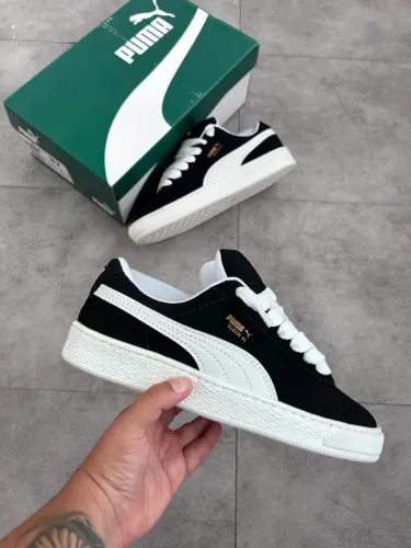 Tênis Puma Suede XL Camurça Unissex Premium Cor: Preta/Branco - Disponível 34 AO 43