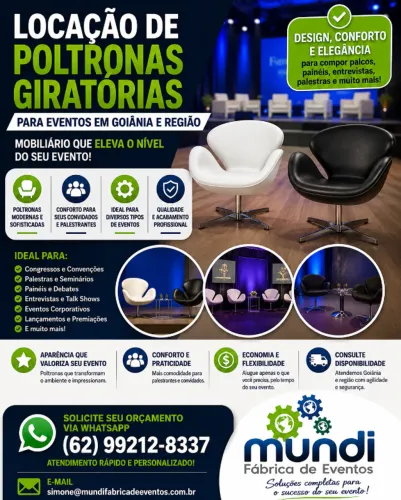 Locação de Poltronas Giratórias para Eventos em Goiânia