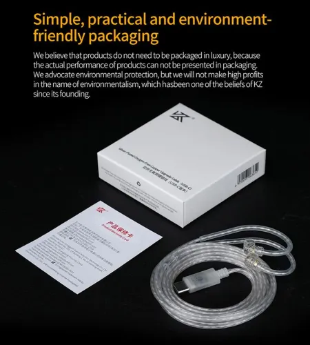 CABO KZ USB-C DAC 32B OFC COM MIC BANHADO A PRATA