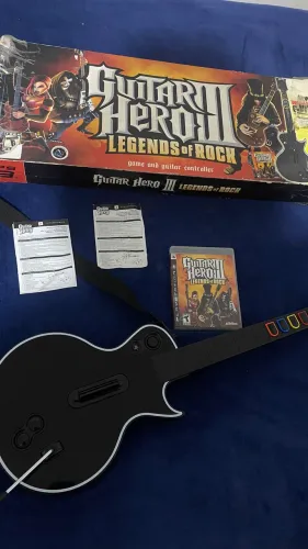 Guitar Hero III: Legends of Rock + Guitarra Original PS3 Completa na Caixa