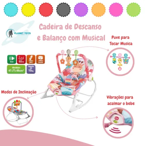 Cadeira de Descanso e Balanço P/ Bebê Baby
