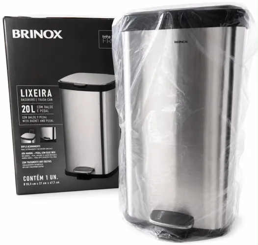 Brinox - Lixeira 20L Frame - Aço Inox