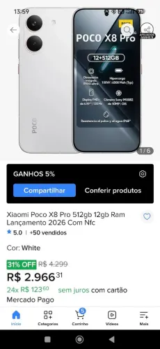 Poco x8 pro 256 gb 2 meses de uso
