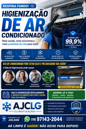 HIGIENIZAÇÃO, INSTALAÇÃO E MANUTENÇÃO DE AR-CONDICIONADO