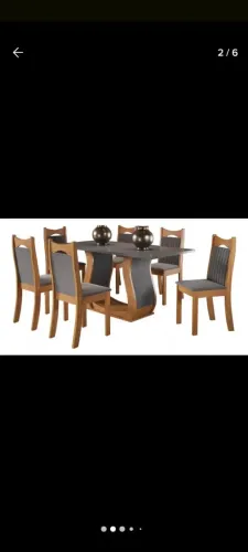 Sala d Jantar Mesa retangular com 6 cadeiras