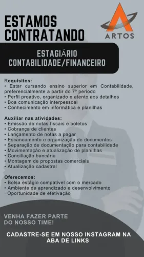 VAGA DE ESTÁGIO - CONTABILIDADE/FINANCEIRO