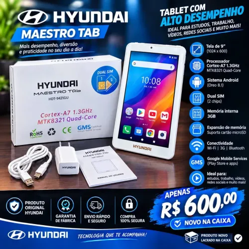 Tablet Hyundai 9 com chip