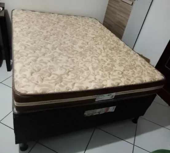 Cama box casal com colchão ortopédico D33