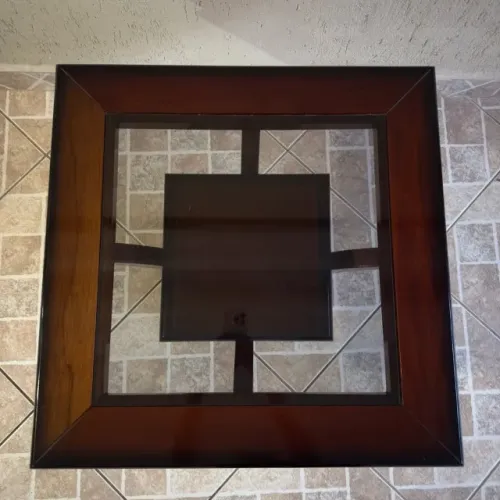 Mesa de Canto ou Centro Madeira e Vidro