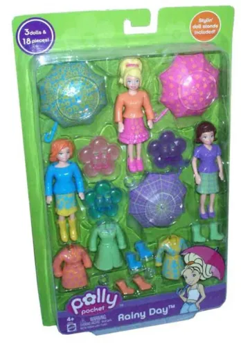 kit polly pocket rainy day anos 2000