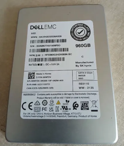 Ssd Dell 960gb Sata, 6gbps usado em servidorSsd Dell 960gb Sata, 6gbps usado em servidor