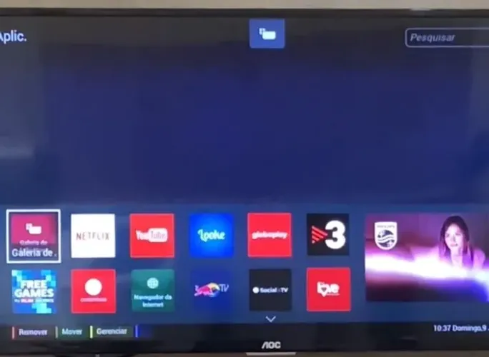Vendo uma Smart Tv 32", HD Roku, AOC, com todos os aplicativos instalados. Excelente.
