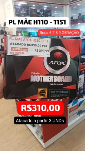 PLACA MÃE H110 1151 RODA 6 7 8 9 GERAÇÃO INTEL SSD sata e NVME