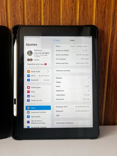 iPad 6 32GB Grafite - Com capa e caneta