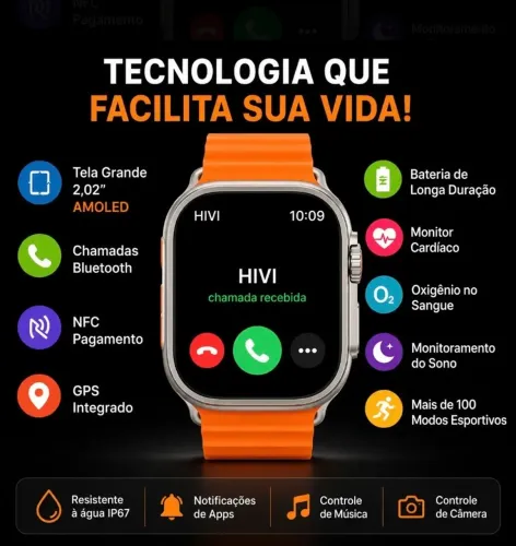 ? Smartwatch Hivi Novo - Tecnologia que facilita sua vida!
