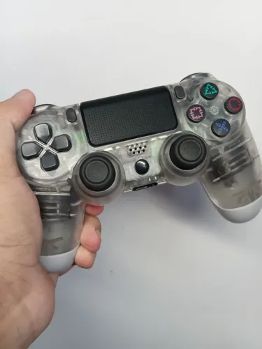 Controle PS4 Branco Transparente Sem Fio 