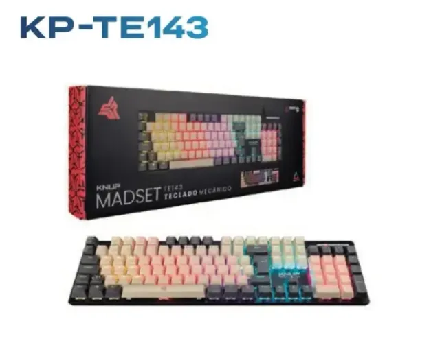 Teclado Mecânico Knup Kp-te143 Iluminação Rainbow Preto