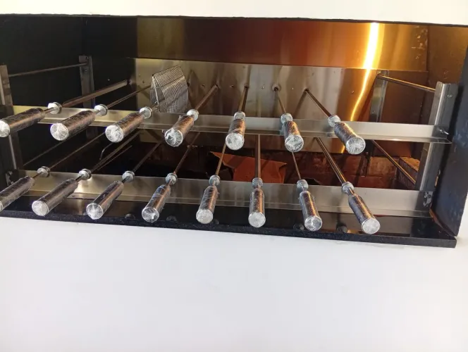 Churrasco rotativa 17 espetos profissional para restaurante ou churrascaria