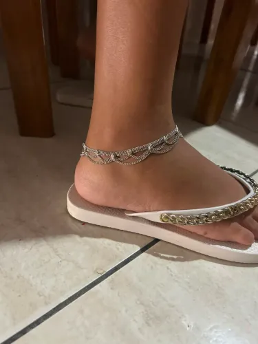 Tornozeleira de prata