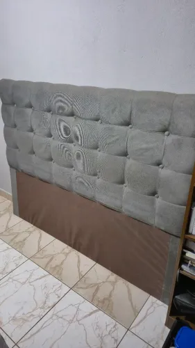 Cabeceira - Cama Queen - Estofado Cinza<br>165 L<br>126 A<br>005 P