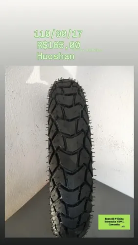 Pneu Huoshan - 110/90/17 traseiro Bros, Crosser, XRE 190 e similares 