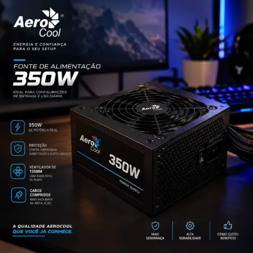 Fonte AeroCool 350W VX Plus - NOVA, Excelente Estado!