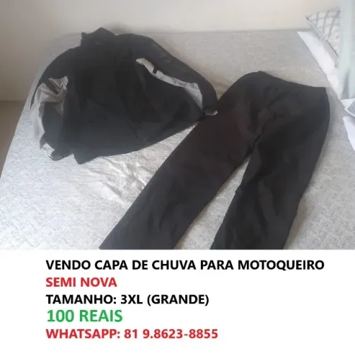 capa de chuva unissex (não faço entrega)