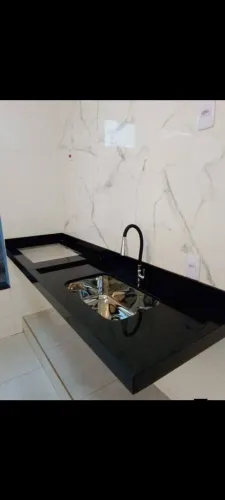 Pia de mármore Preto São Gabriel super conservado