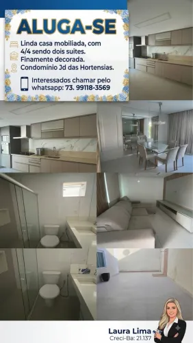 ALUGO CASA COND JD DAS HORTENCIAS 4/4