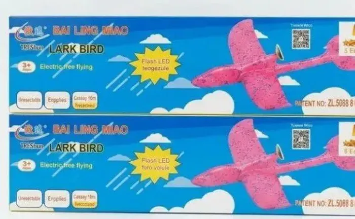 Avião de Brinquedo Planador Elétrico com Luz de LED