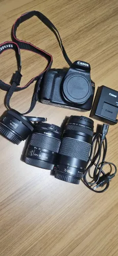 Câmera Canon T100 + conjunto de lentes