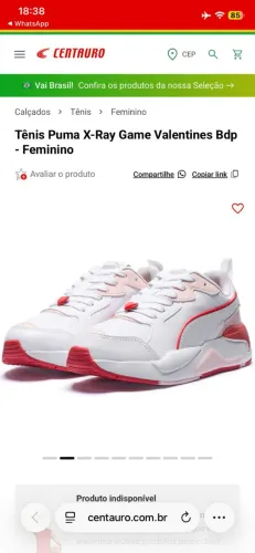 Tênis Puma (edição Valentines)
