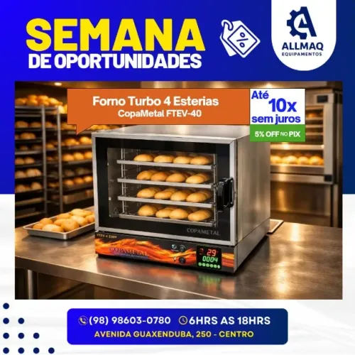 Forno Turbo 4 esteiras Copametal