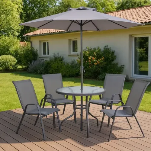 Jogo de Jantar de Terraço Metálico Nairobi 6 Peças