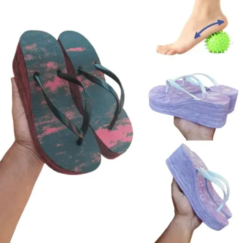 Chinelos Preto Feminino De Plataforma De 6 Cm