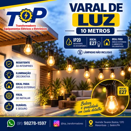 Varal de Luz para área externa