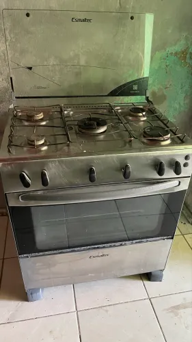 Fogão 5 bocas frente inox usado 380$