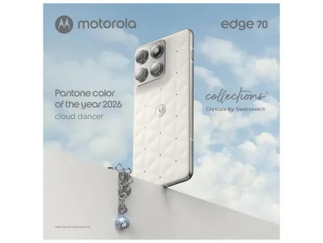 Smartphone Motorola Edge 70 5G, 512GB, Cloud Dancer (avalio trocas)