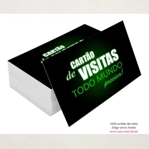 1000 Cartão de visita frente, 250gr colorido + arte