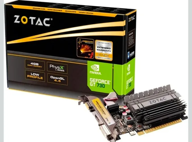 Placa de Video Zotac Nvidia GT730 4GB DDR3 64 BITS HDMI VGA